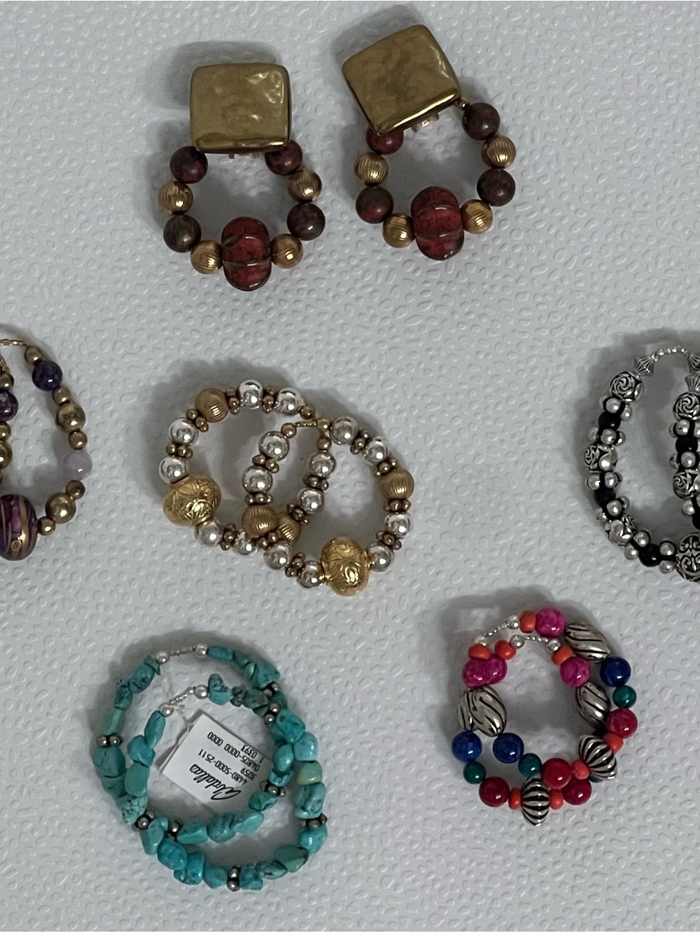 Vintage Clip On Earrings Set with Multiple Beaded Add Ons